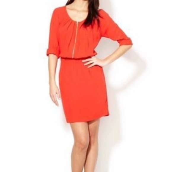 Sandro dress w/half-zip front & comfy elastic waist Size 1 - Picture 1 of 14